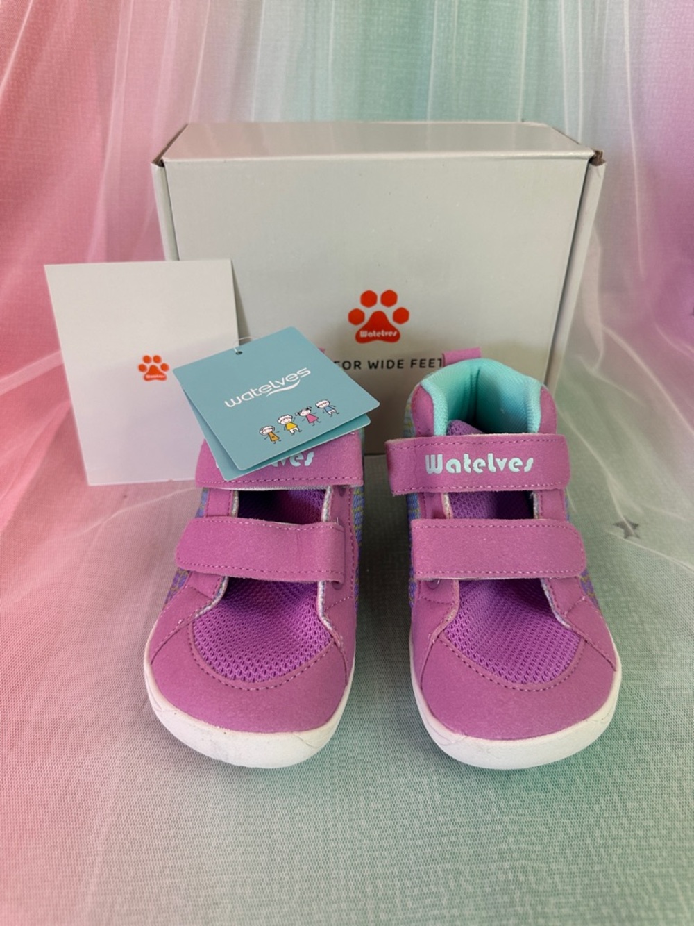 Girls' Pink Teal Dual-Strap Sneakers